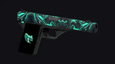 Skin Ola Turquesa de la Pistola vintage